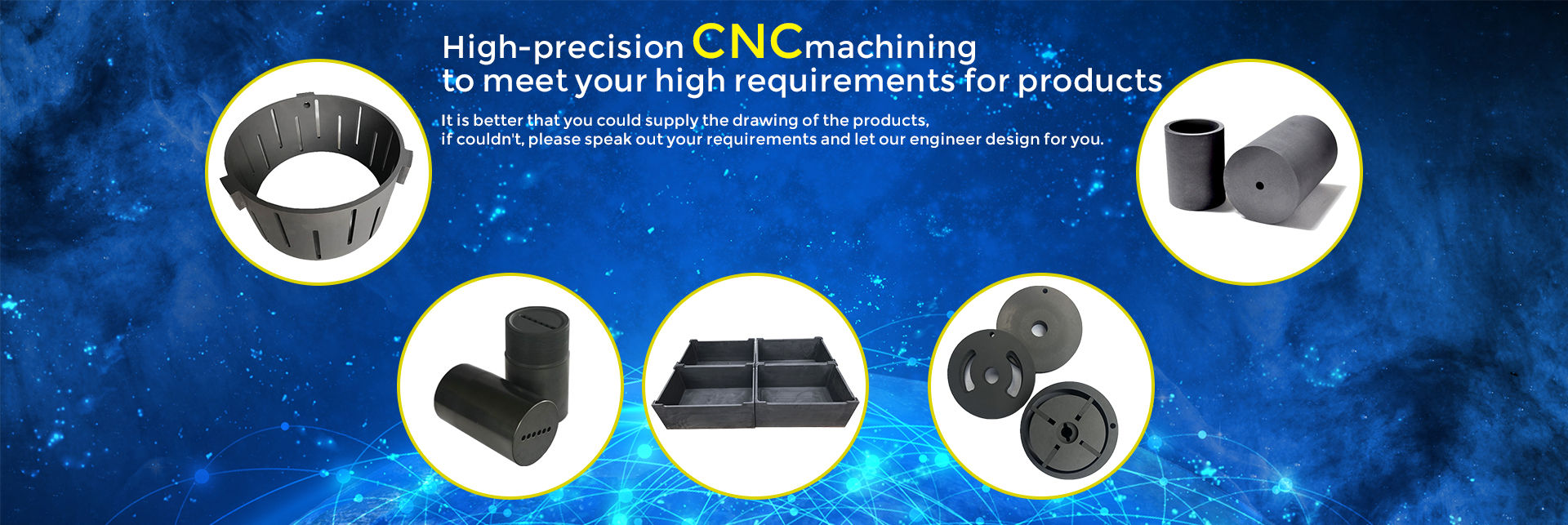 High precision CNC machined graphite and carbon products